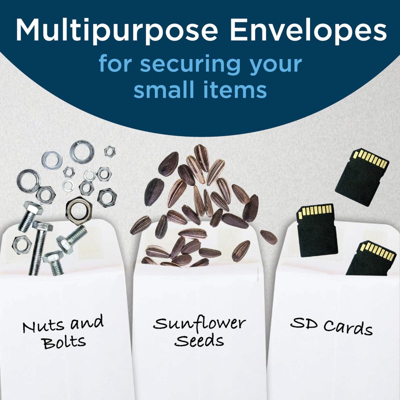 Guardian #1 Paper Coin Envelopes with Gummed Flaps, Pack of 50 Blank Small Envelopes for Gift Cards, Coins, Receipts, Stamps, Small Parts Storage, and More, 2 Â¼ Inches x 3 Â½ Inches, White - Image 4
